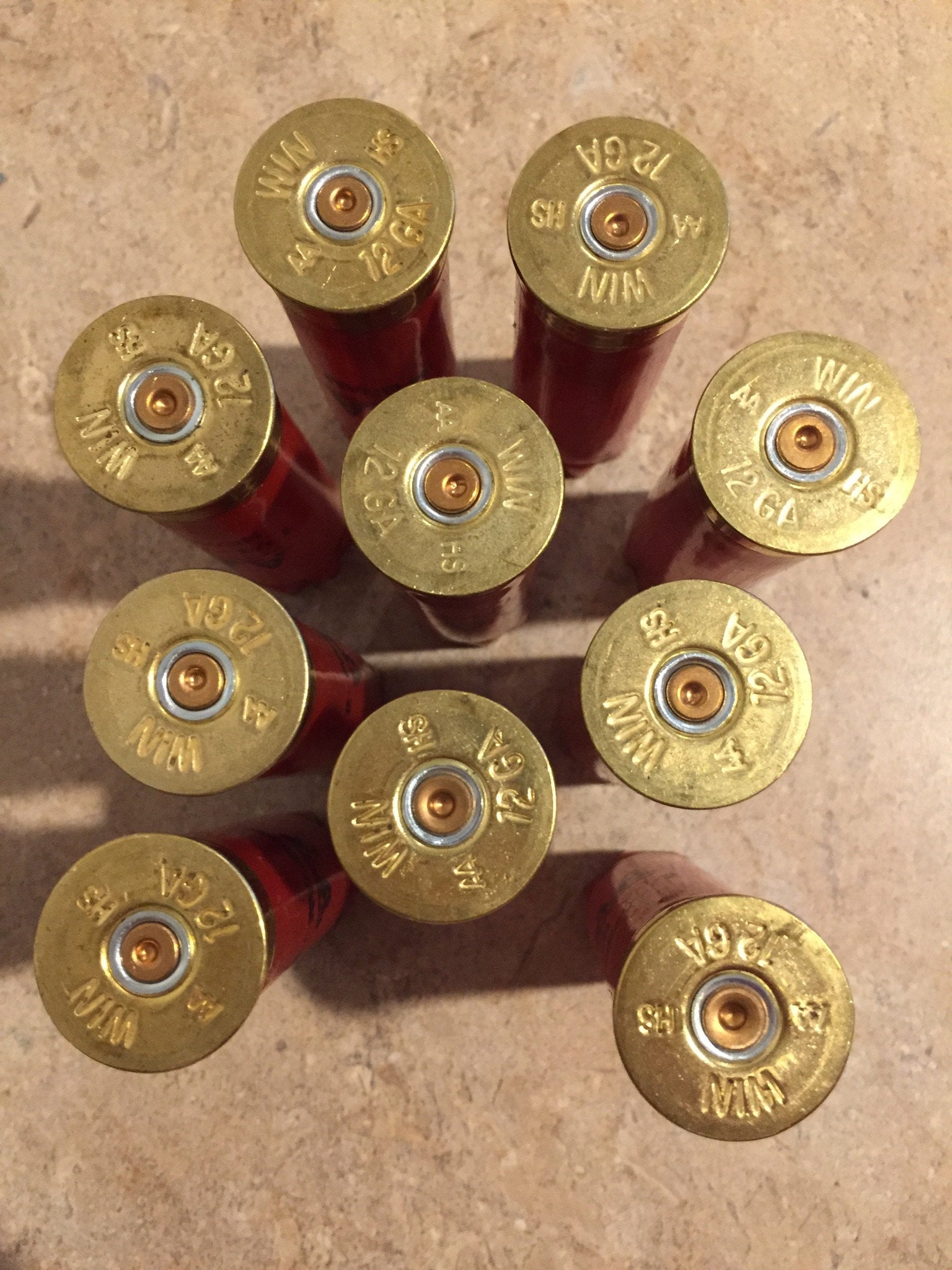 Red Shotgun Shells AA Winchester Hulls Empty 12 Gauge Shotshells Used Fired 12GA Headstamps