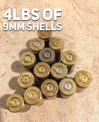 Empty Brass Shells 9MM Used Bullet Casings Fired 9X19 Spent Pistol Ammo Uncleaned DIY Jewelry Crafts 4lbs