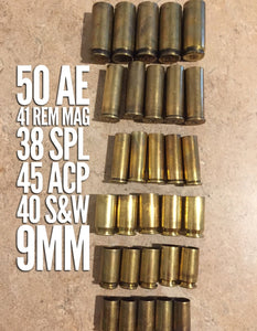 Empty Brass Shells Spent Bullet Casings Used 9MM Luger 40 S&W 45ACP 38 SPL 41 REM MAG 50AE Mixed Variety Steampunk Diy Ammo Crafts 30 pcs