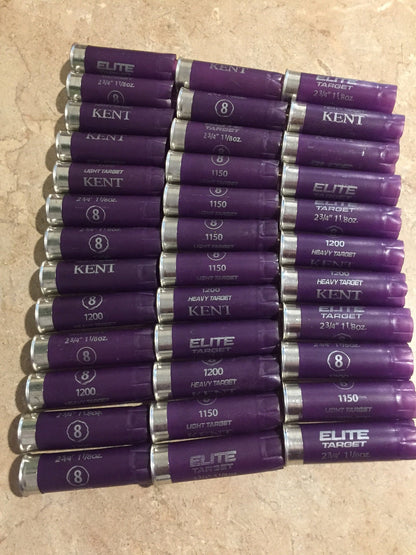 Purple Empty Shotgun Shells 12 Gauge Hulls 12GA Shotshells Spent Used Ammo Casings Once Fired Qty 36 Pcs - Free Shipping
