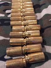 Load image into Gallery viewer, Empty Brass Shells 40 S&amp;W Smith Wesson Casings Ammo Used Spent Cartridges Bullet Jewelry Steampunk Necklace Qty 20 pcs
