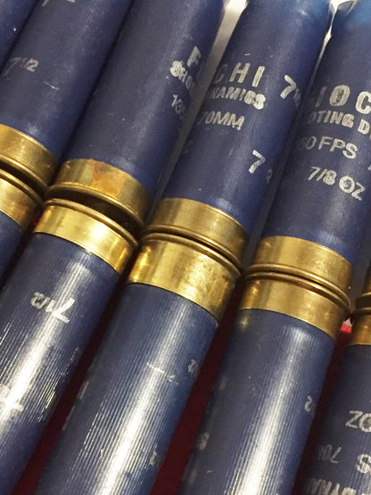 Navy Blue Fiocchi Empty Shotgun Shells 12 Gauge Dark Blue Used Hulls Shotshells 12GA Shot Gun Casings DIY Ammo Crafts 10 Pcs | Free Shipping