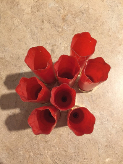 8 Blank RED Empty Shotgun Shells 12 Gauge No Markings On Hulls Spent Shotshells Casings DIY Boutonniere Vintage Wedding Crafts for Him