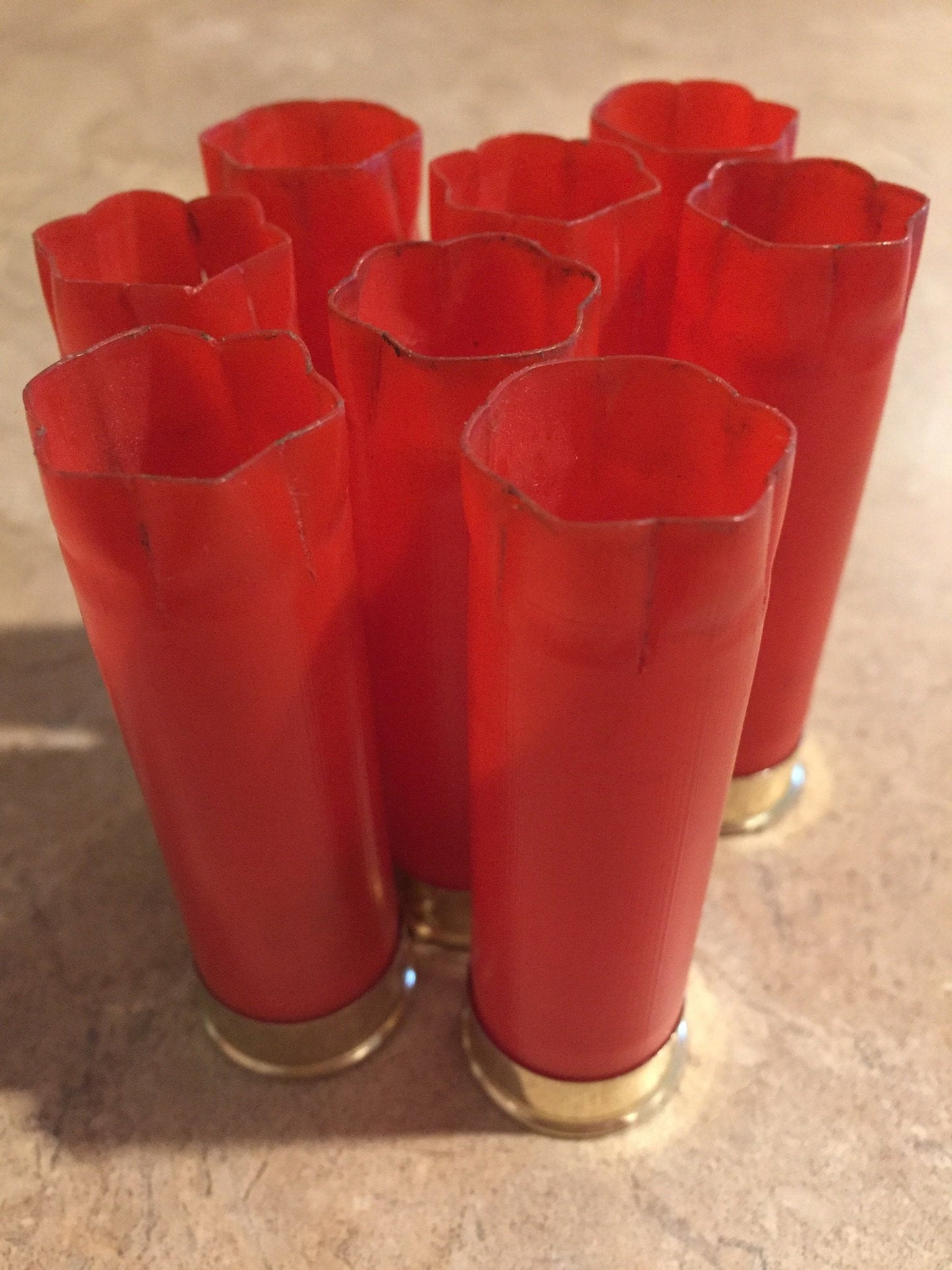 8 Blank RED Empty Shotgun Shells 12 Gauge No Markings On Hulls Spent Shotshells Casings DIY Boutonniere Vintage Wedding Crafts for Him