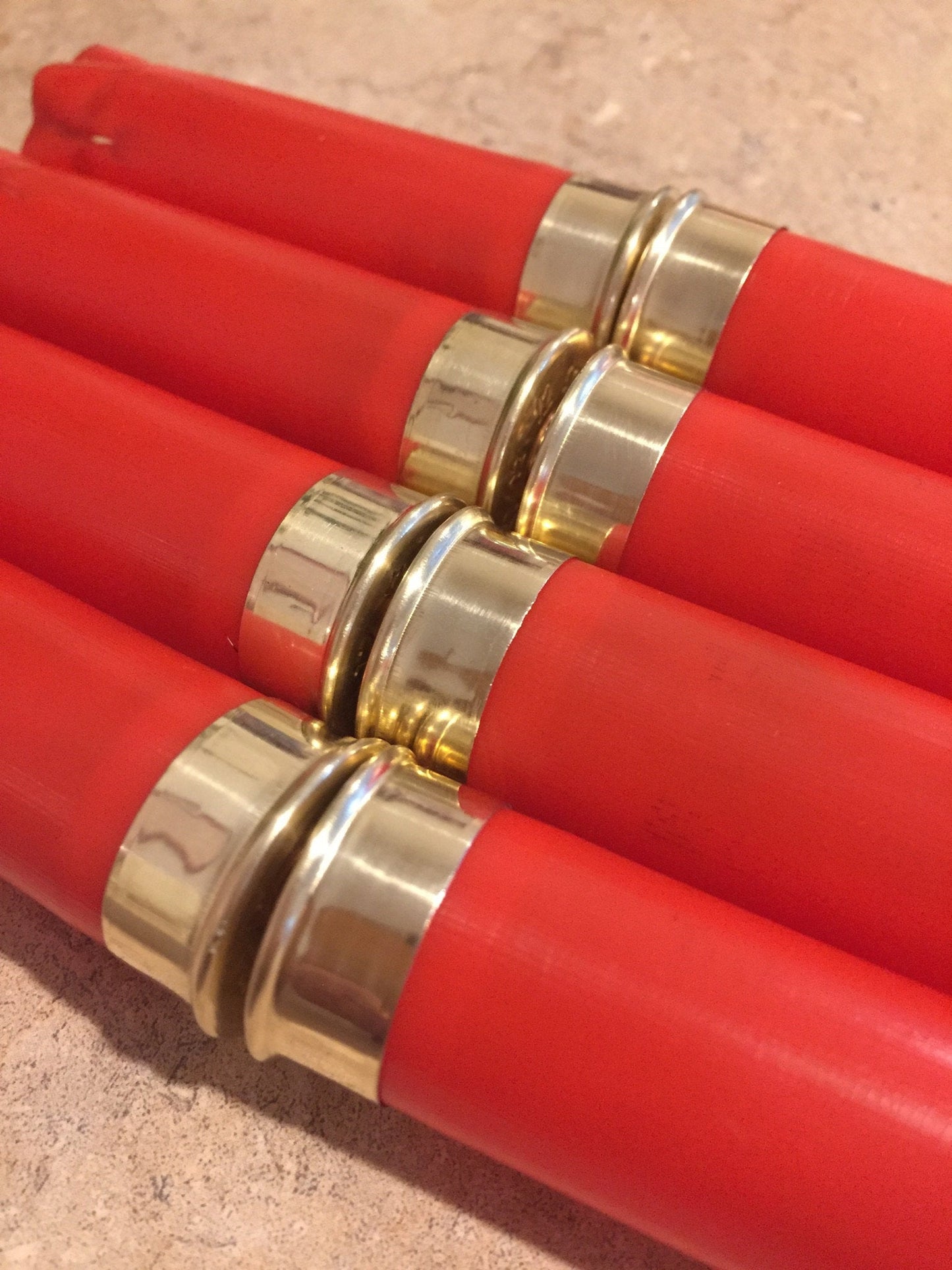 8 Blank RED Empty Shotgun Shells 12 Gauge No Markings On Hulls Spent Shotshells Casings DIY Boutonniere Vintage Wedding Crafts for Him