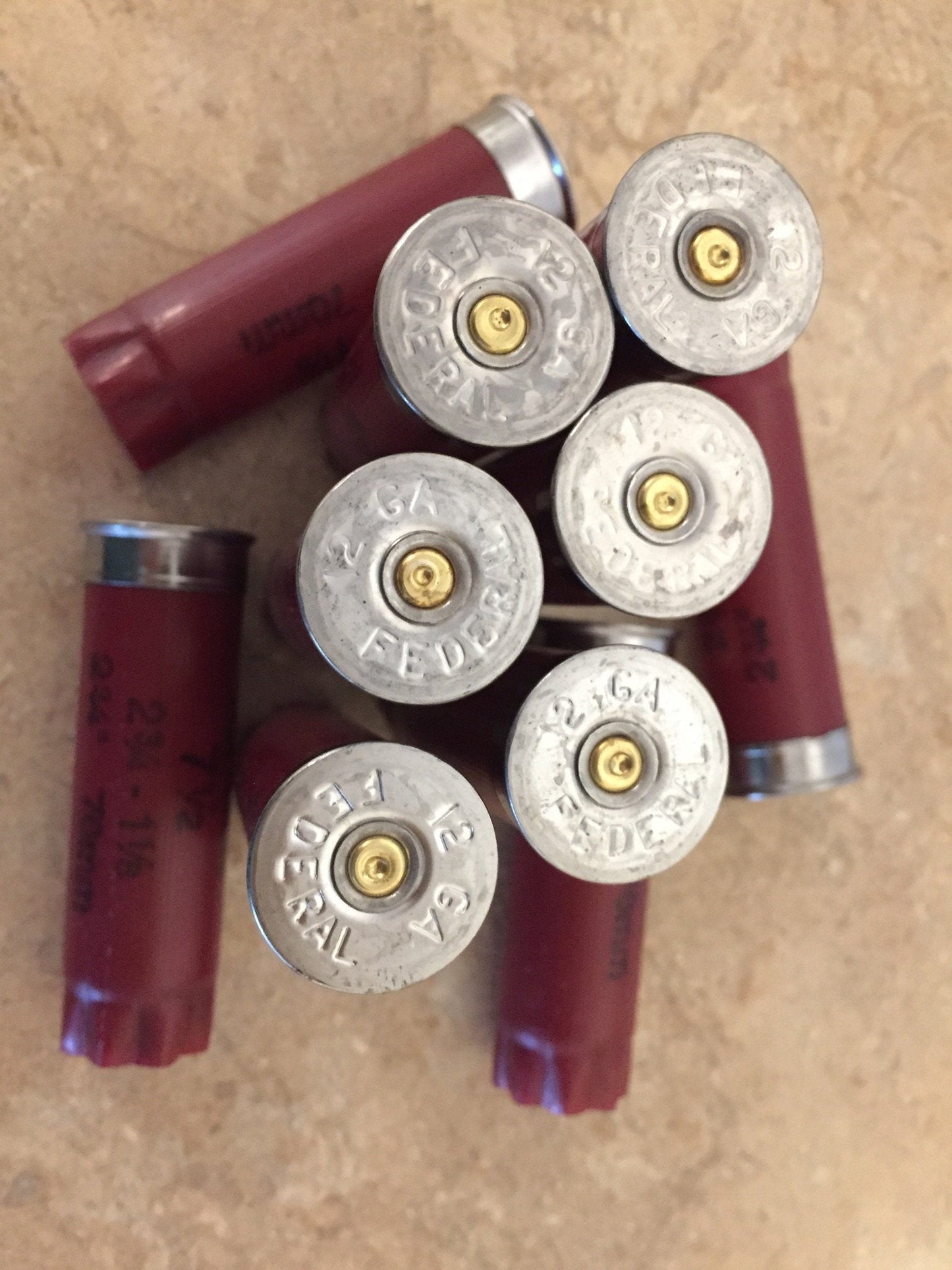 Red Federal Empty Shotgun Shells 12 Gauge Shotshells Spent 12GA Dark Red Hulls Cartridges Fired Used Casings Shot Gun Shells Qty 100 Pcs | FREE SHIPPING