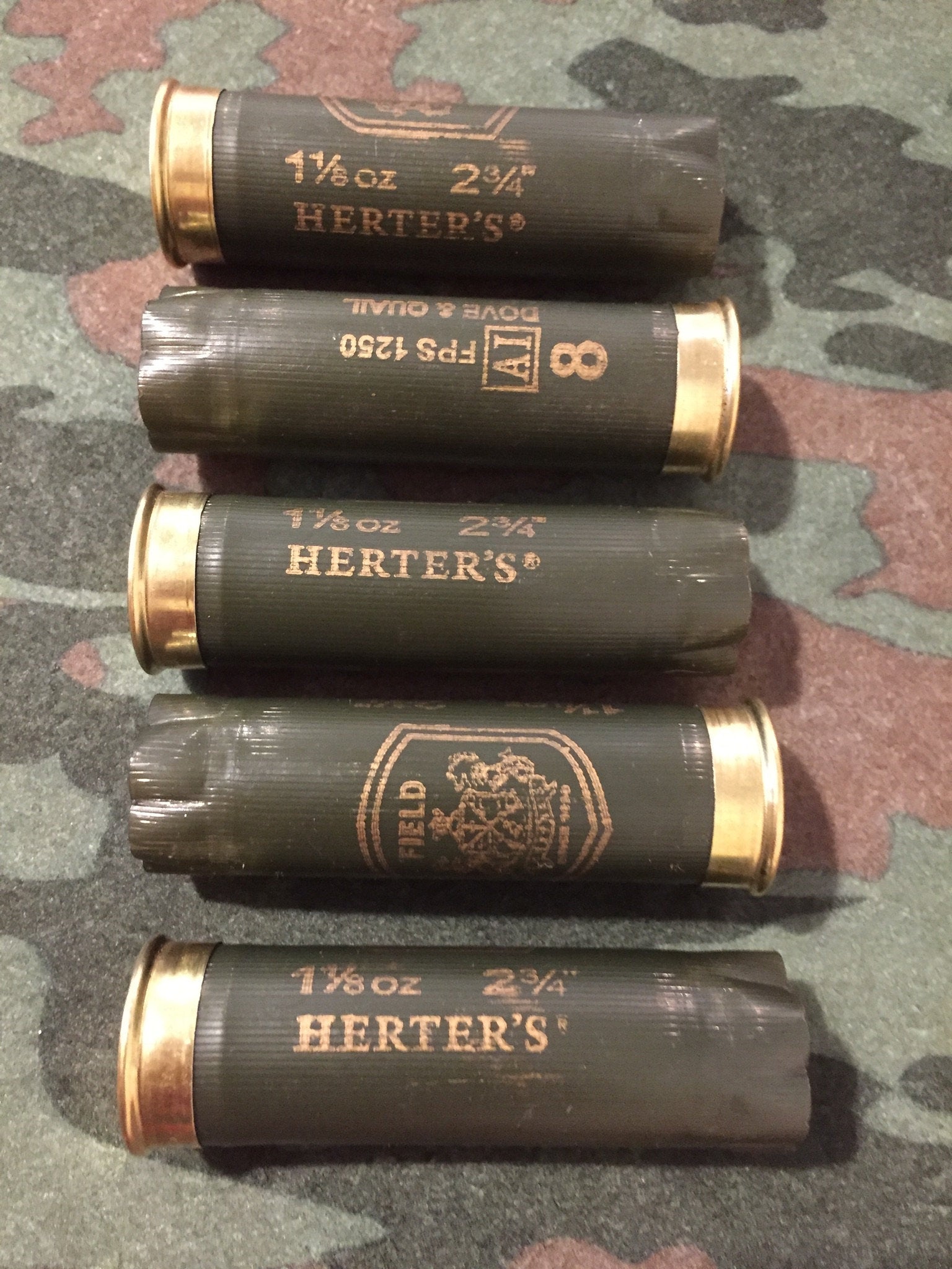 olive Green Empty Used Shotgun Shells 12GA Hulls 