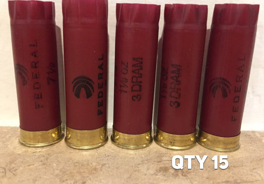Dark Red Burgundy Empty 12 Gauge Shot Gun Shells Used Casings Fired Hulls Spent Cartridges Federal Maroon 15 Pcs - Free Shipping