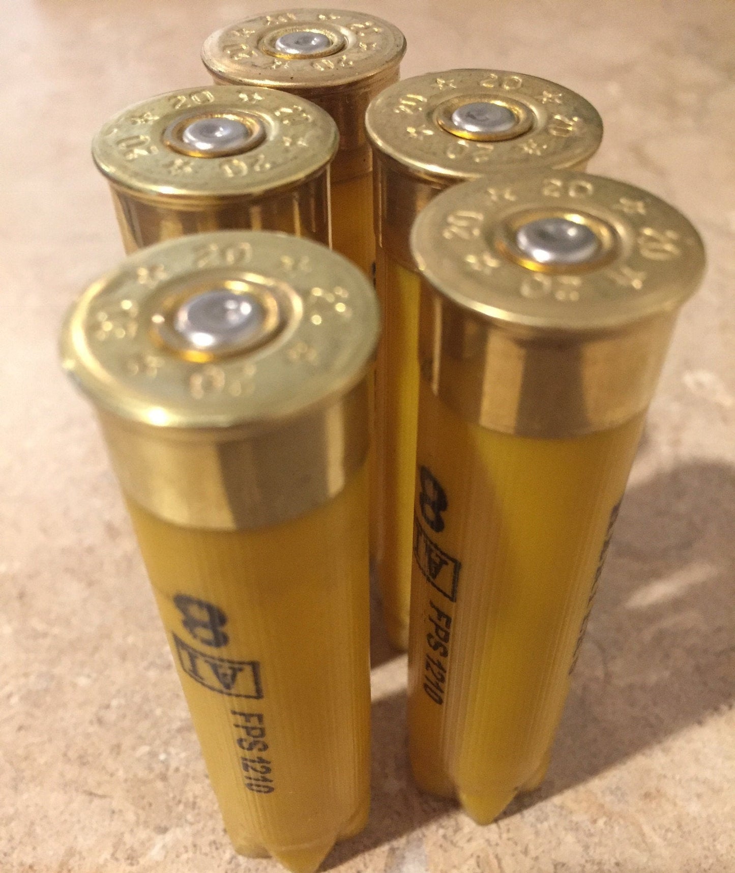 Yellow Empty Shotgun Shells 20 Gauge Golden Yellow Hulls Once Fired Herters Cartridges Qty 10 Pcs - FREE SHIPPING