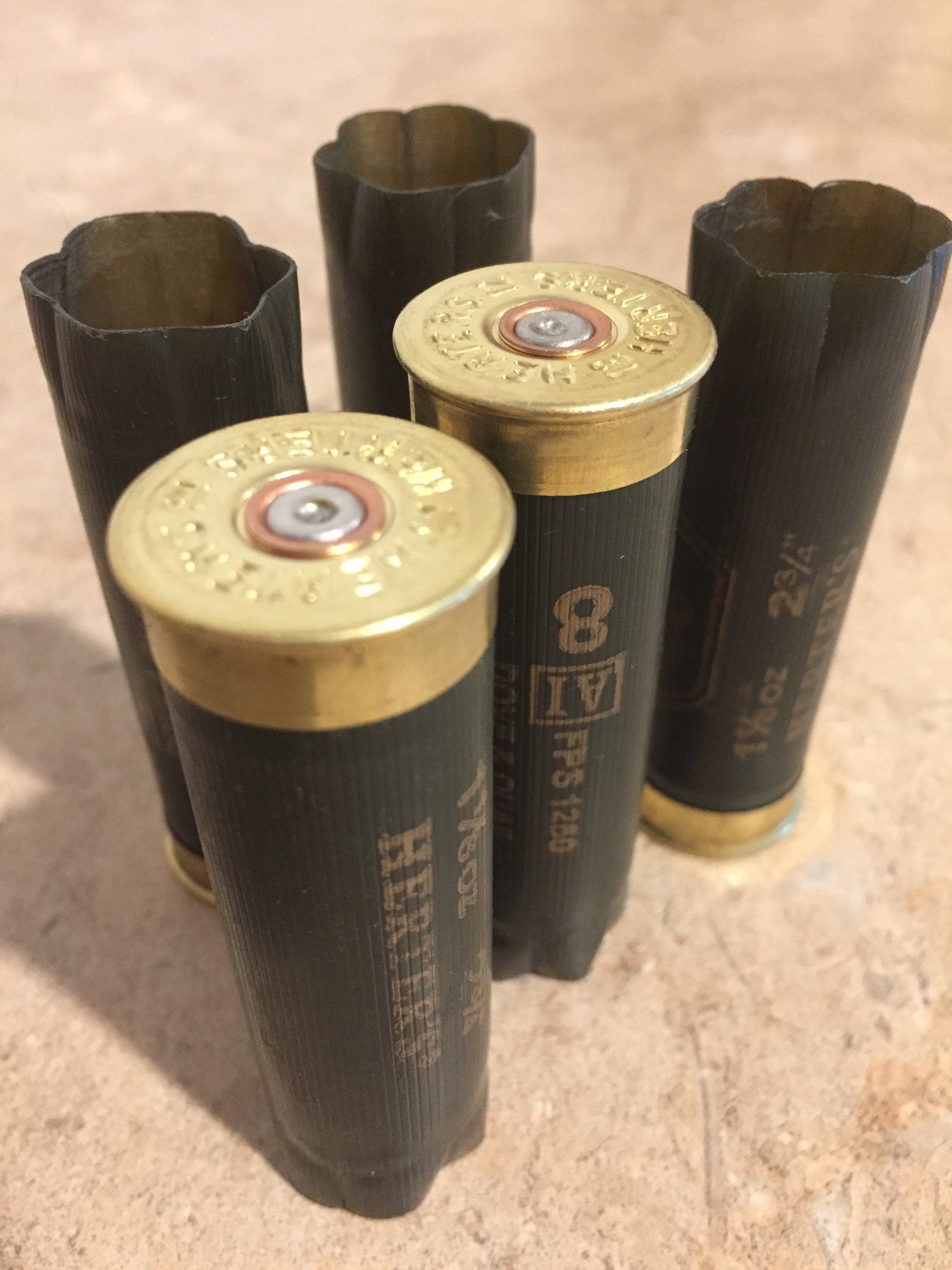 Green Used Empty Hulls With Gold Brass Bottoms