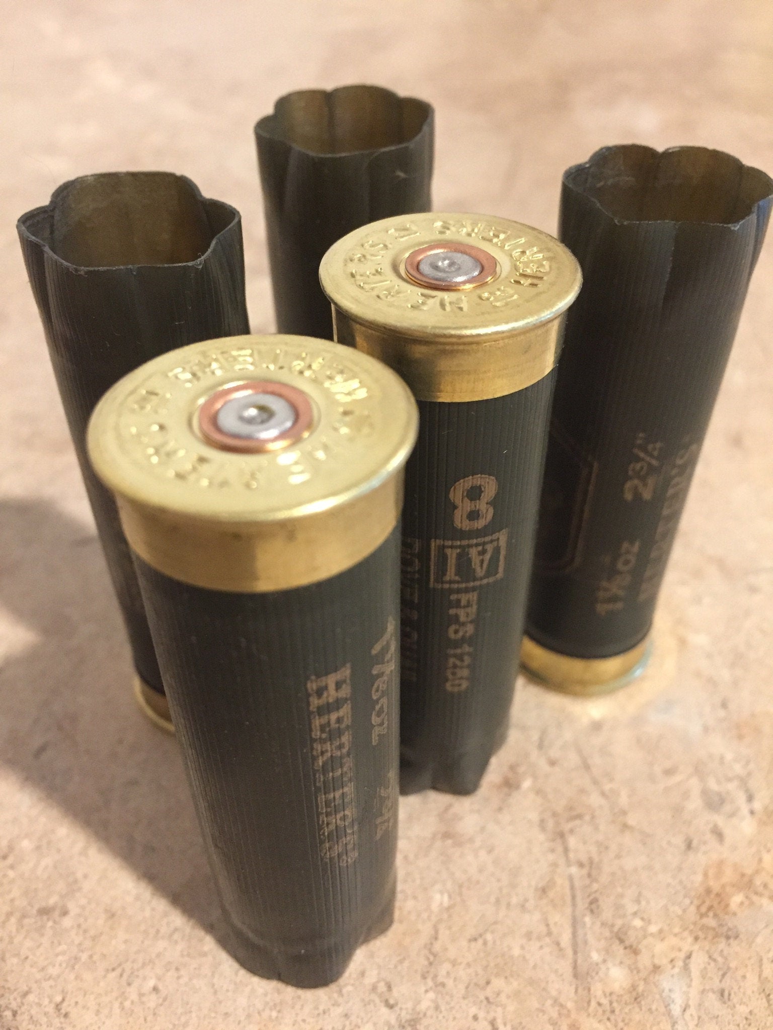 Green Used Empty Hulls With Gold Brass Bottoms