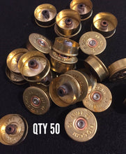 Load image into Gallery viewer, Gold Head Stamps Shotgun Shell 12 Gauge End Caps Brass Bottoms DIY Bullet Necklace Earring Jewelry Steampunk Crafts
