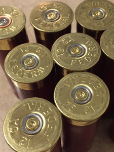 Empty Shotgun Shells 12GA Spent Burgundy 12 Gauge Maroon Shot Gun Hulls Ammo Fired Cartridge Dark Red Federal 200 Pcs - Free Shipping