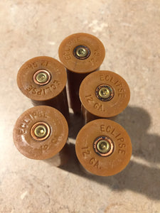 Brown Shotgun Shells Empty 12 Gauge Shot Gun Tan 12GA Hulls Once Fired Used Spent Casings DIY Ammo Crafts 5 pcs