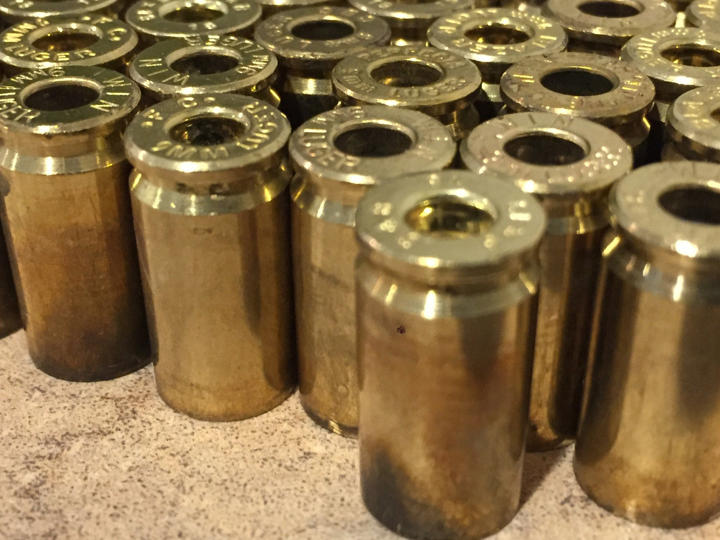 9MM Brass Deprimed Empty Shells Used Spent Casings 9X19 DIY Bullet Jewelry Craft Supplies Qty 10 Pcs - FREE SHIPPING