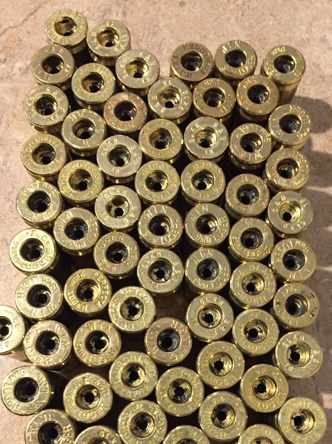 9MM Brass Deprimed Empty Shells Used Spent Casings 9X19 DIY Bullet Jewelry Craft Supplies Qty 10 Pcs - FREE SHIPPING