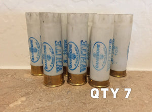 WHITE Shotgun Shells 12 Gauge Shot Gun Hulls 12AG Once Fired Empty Used Spent Casings 7 Pcs