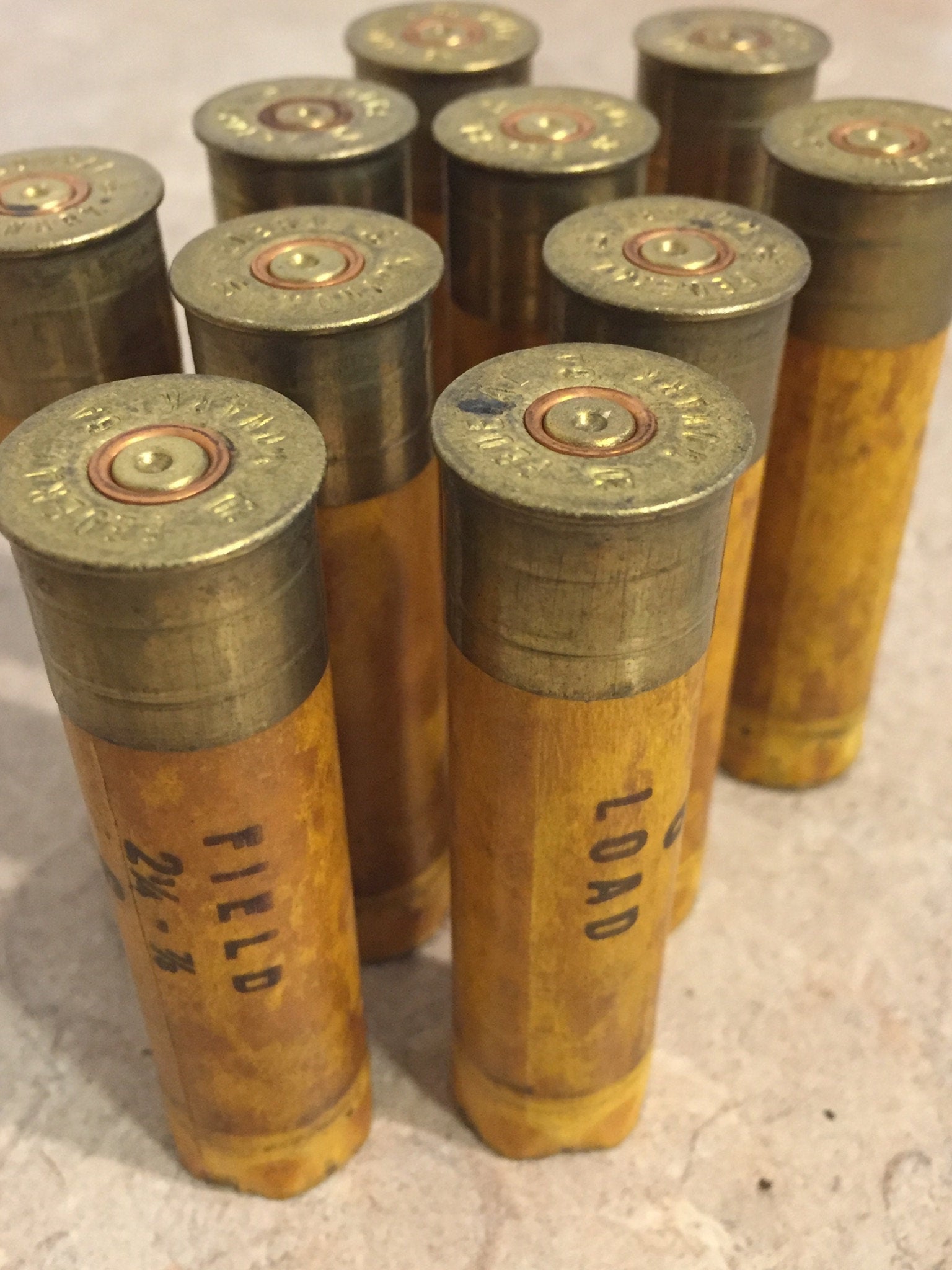 Orange Yellow 20 Gauge Shotgun Shells Empty 20GA Vintage Rustic Shotsh –