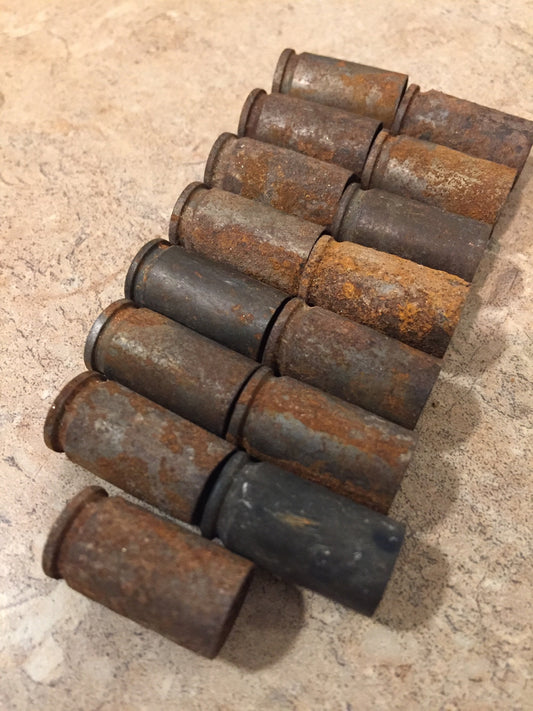 9MM Brass Shells Rusted Empty Used Spent Casings Once Fired 9X19 Pistol DIY Bullet Jewelry Steampunk Craft Supplies Qty 15 Pcs