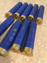 Load image into Gallery viewer, Blue Shotgun Shells 28 Gauge Empty Hulls Shotshells 28GA Dark Blue Spent Casings Ammo Crafts Bullet Jewelry 9 Pcs - FREE SHIPPING
