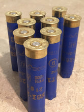 Load image into Gallery viewer, Blue Shotgun Shells 28 Gauge Empty Hulls Shotshells 28GA Dark Blue Spent Casings Ammo Crafts Bullet Jewelry 9 Pcs - FREE SHIPPING
