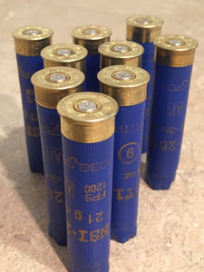 Blue Shotgun Shells 28 Gauge Empty Hulls Shotshells 28GA Dark Blue Spent Casings Ammo Crafts Bullet Jewelry 9 Pcs - FREE SHIPPING