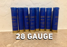 Load image into Gallery viewer, Blue Shotgun Shells 28 Gauge Empty Hulls
