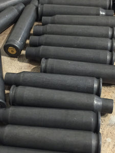 Empty 223 5.56 Steel Bullet AR15 Gray Casings Used Fired Rifle Cartridge Steampunk Shells Qty 25