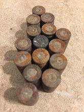 Load image into Gallery viewer, 9MM Brass Shells Rusted Empty Used Spent Casings Once Fired Reloading 9X19 Pistol DIY Bullet Jewelry Steampunk Ammo Crafts Qty 15 Pcs
