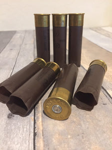 Brown Empty 12 Gauge Shotgun Shells Used 12GA Casings Fired Hulls Spent Cartridges Fiocchi 10 Pcs
