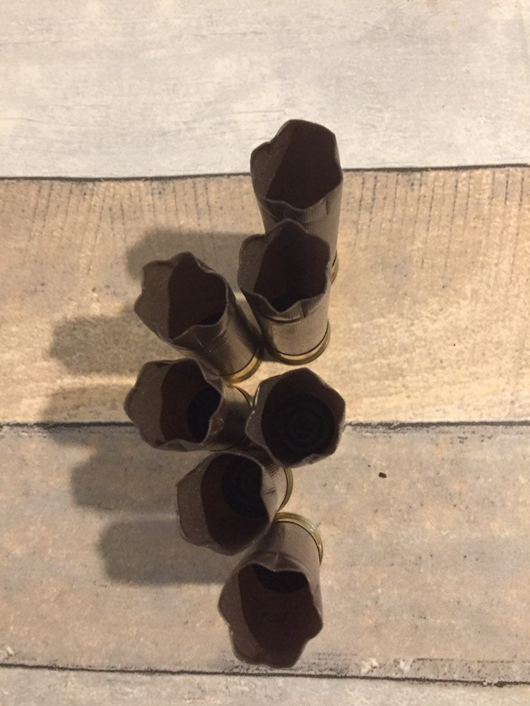 Brown Empty 12 Gauge Shotgun Shells Used 12GA Casings Fired Hulls Spent Cartridges Fiocchi 10 Pcs