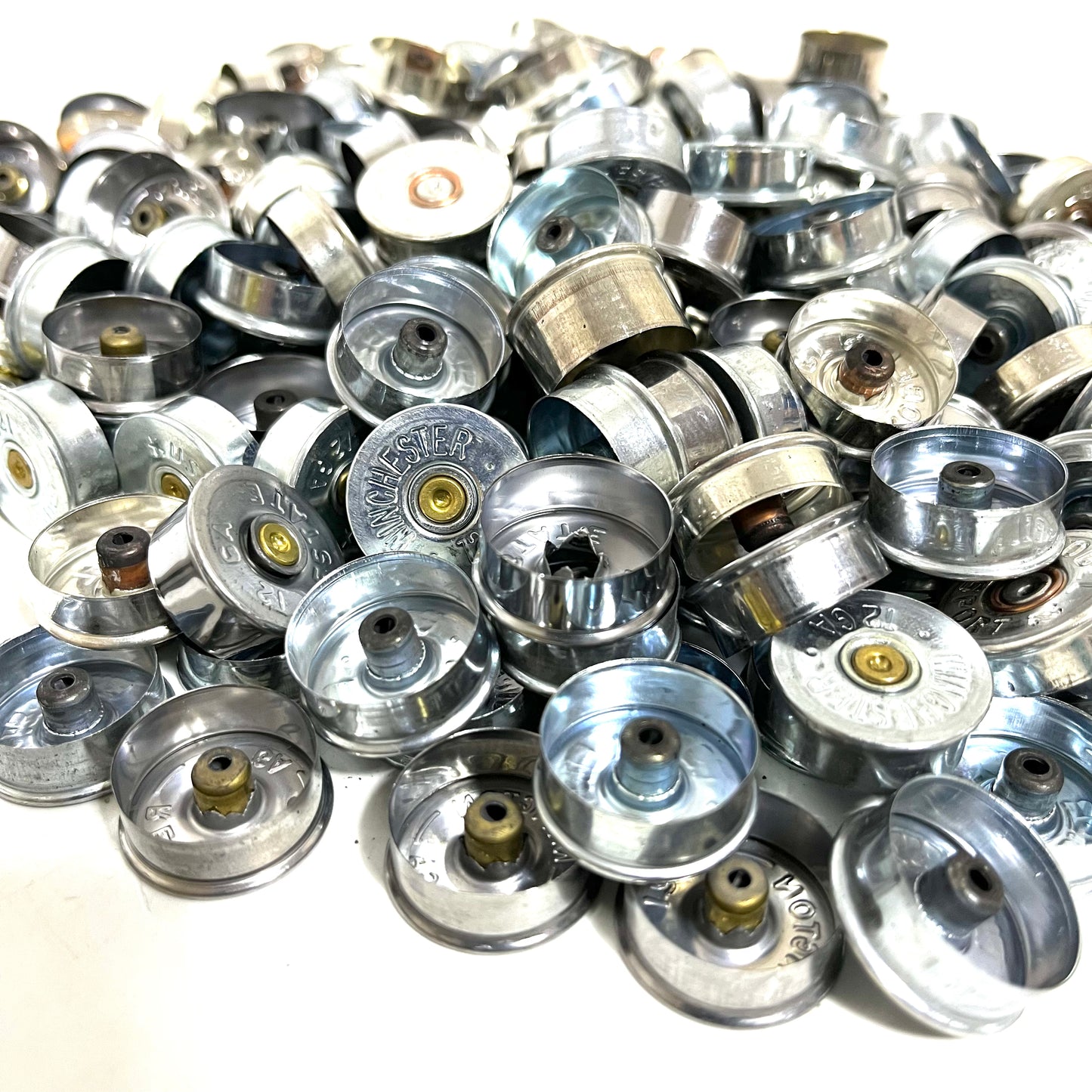 Silver HeadStamps Shotgun Shell 12 Gauge Silver End Caps Bottoms DIY Bullet Necklace Earring Jewelry Steampunk Crafts 42 Pcs | FREE SHIPPING