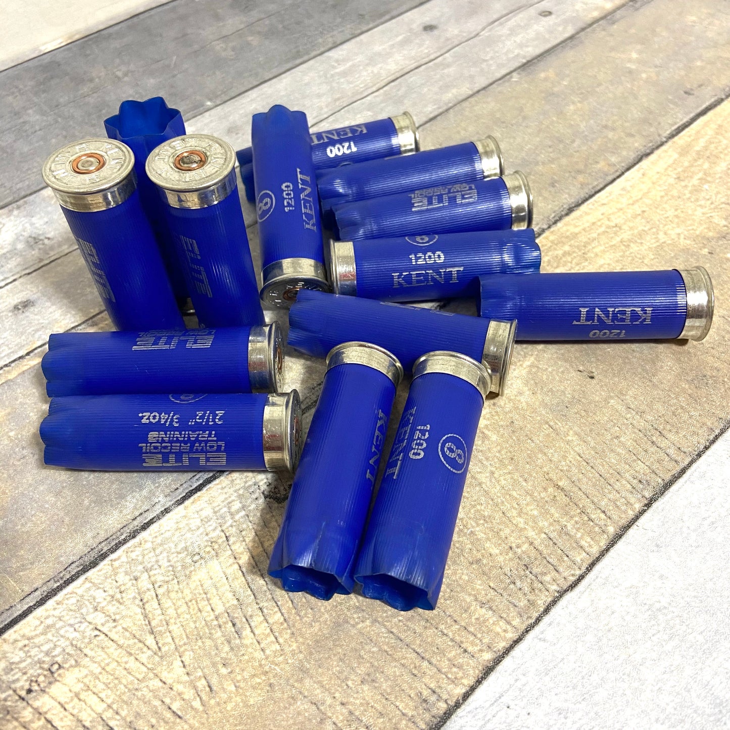 Kent Blue Empty Shotgun Shells 12 Gauge Shotshells Spent Navy Blue 12GA Hulls Cartridges Used Fired Casings Shot Gun Shells Qty 12 | FREE SHIPPING