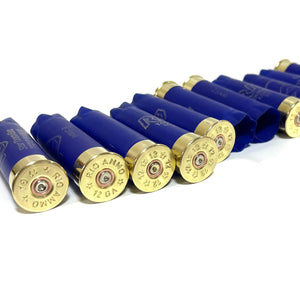 Blue Shotgun Shells 12 Gauge Empty Hulls Rio Hand Polished Shot Gun Shotshells Used 12GA Spent Ammo Casings Crafts 36 Pcs - FREE SHIPPING