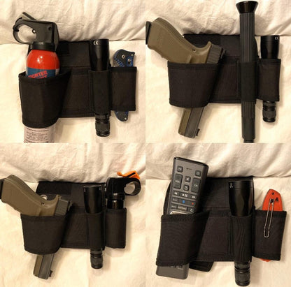 Knife Flashlight Pepper Spray Holder Under Mattress