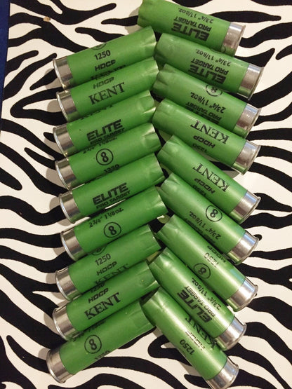 Lime Green Shotgun Shells 12 Gauge Spent Hulls Fired Light Green Empty 12GA Used Shot Gun Casings
