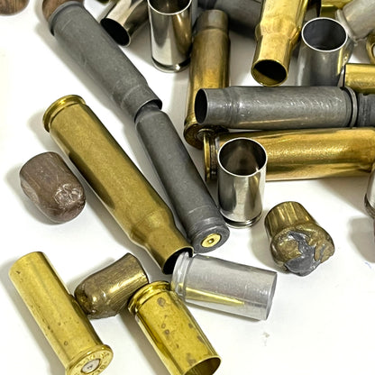 Recovered Once Fired Bullets And Mixed Spent Bullet Casings Qty 50 Pcs