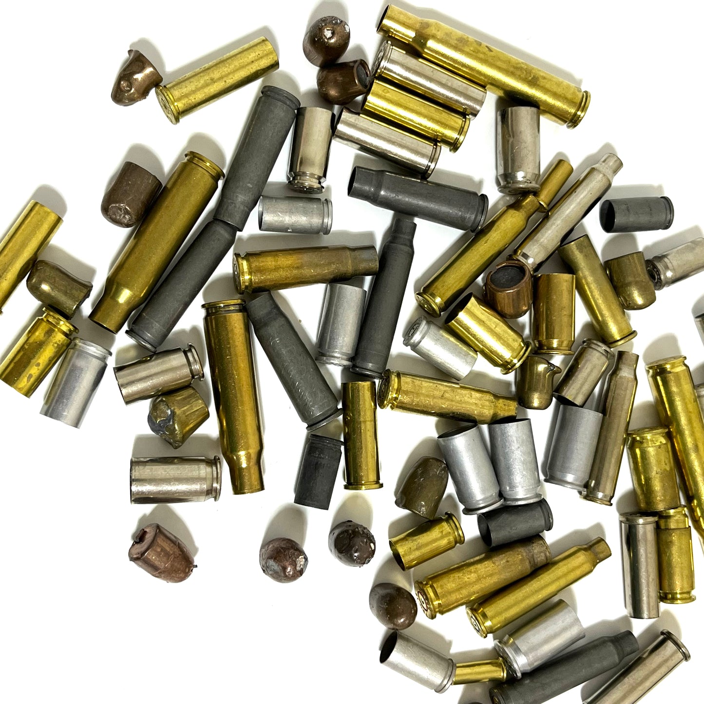 Recovered Once Fired Bullets And Mixed Spent Bullet Casings Qty 50 Pcs
