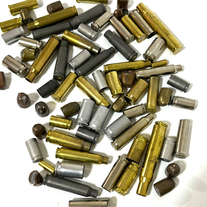 Recovered Once Fired Bullets And Mixed Spent Bullet Casings Qty 50 Pcs