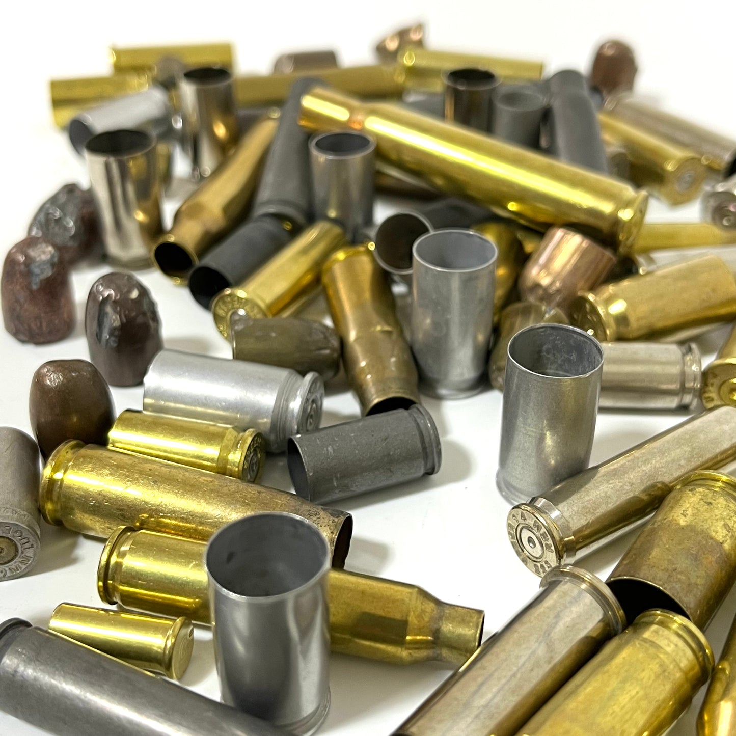Recovered Once Fired Bullets And Mixed Spent Bullet Casings Qty 50 Pcs