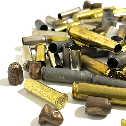 Recovered Once Fired Bullets And Mixed Spent Bullet Casings Qty 50 Pcs