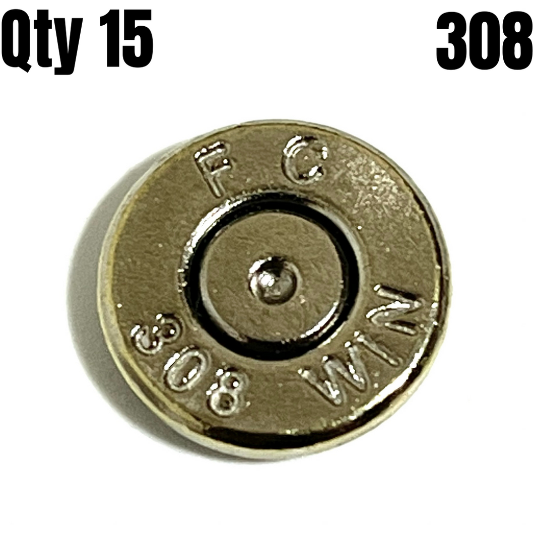 Nickel 308 WIN Thin Cut Bullet Slices Polished Qty 15 | FREE SHIPPING