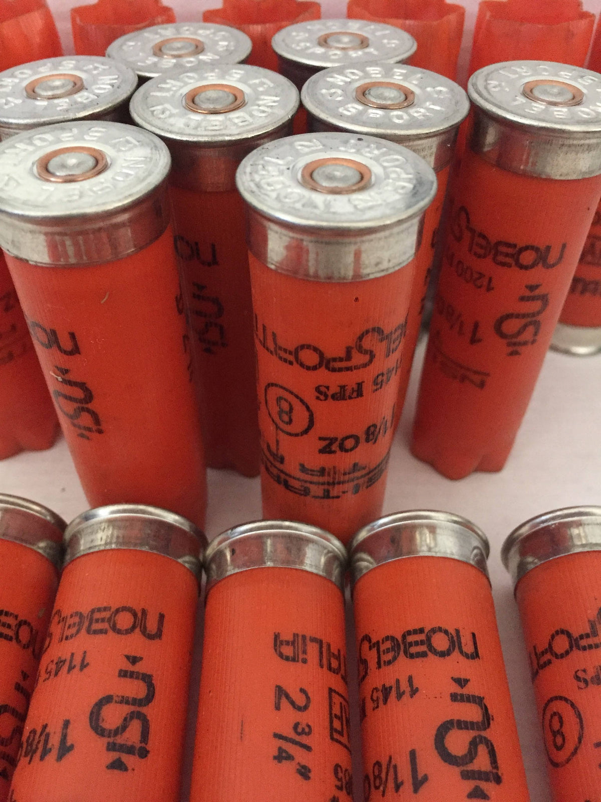 Orange 12 Gauge Shotgun Shells Empty 12GA Hulls
