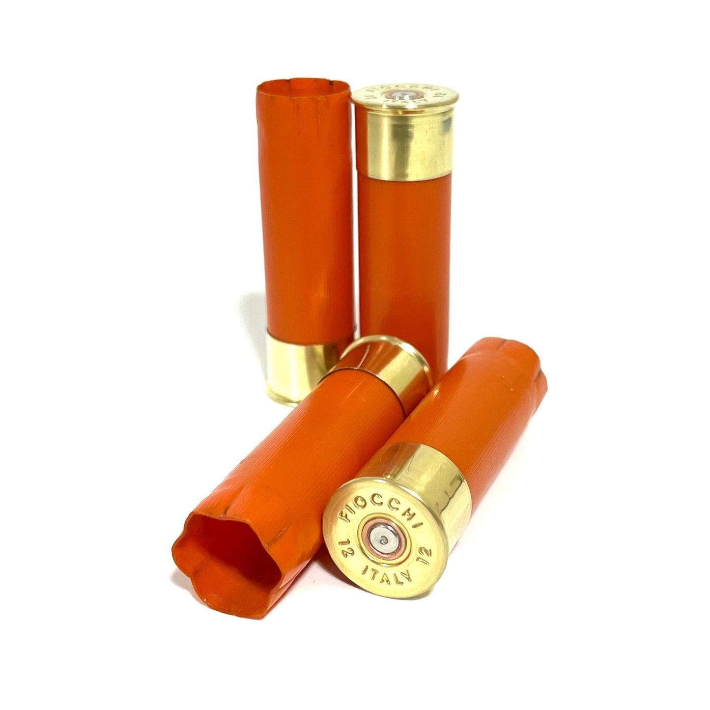 Fiocchi Orange Shotgun Shells | 12 Gauge Blank Hulls, High Brass | Qty 8