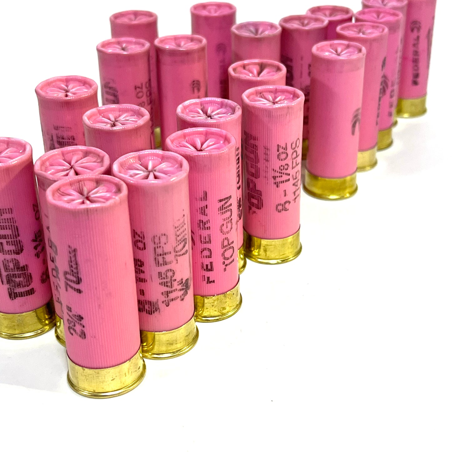 Pink Federal Dummy Rounds — Gold Brass Bottom, 12 Gauge, Qty 10