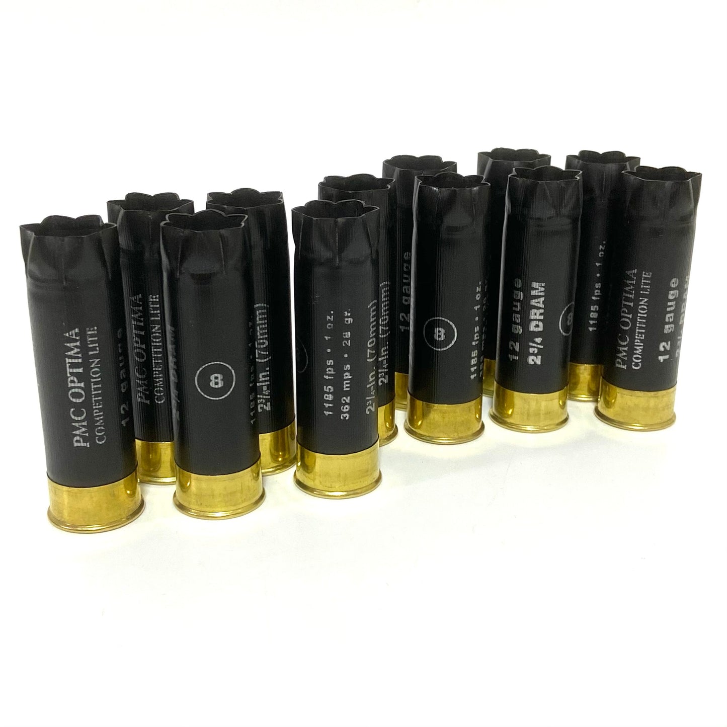 PMC Optima Black Empty Shotgun Shells 12 Gauge Hulls 12GA Casings 12 Pcs - FREE SHIPPING