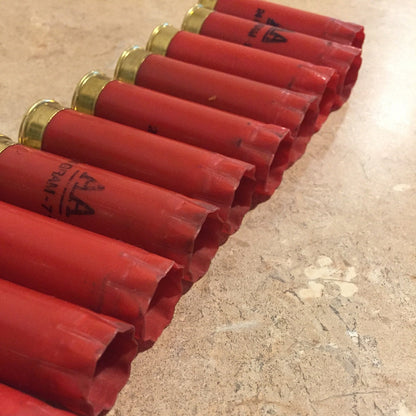 Diagonal Row Of Red Winchester AA 12 Gauge spent Hulls