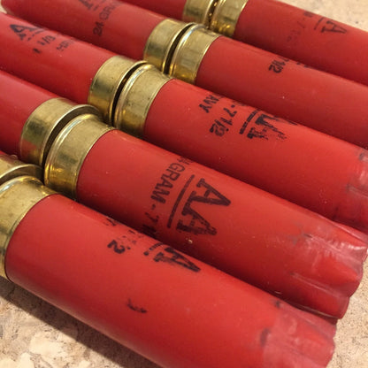 Close Up Of Red Winchester AA 12 Gauge Hulls