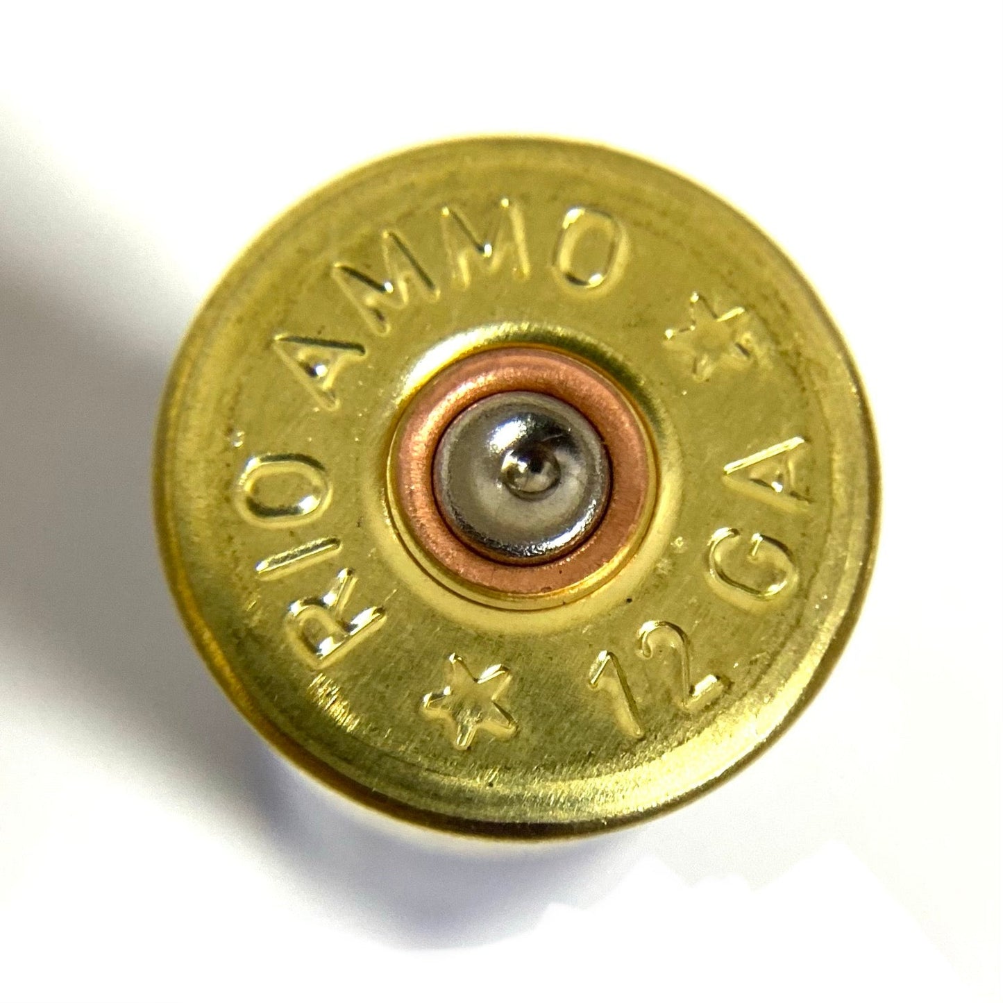 Rio Ammo 12 Gauge Tri-Colored Headstamp Close Up