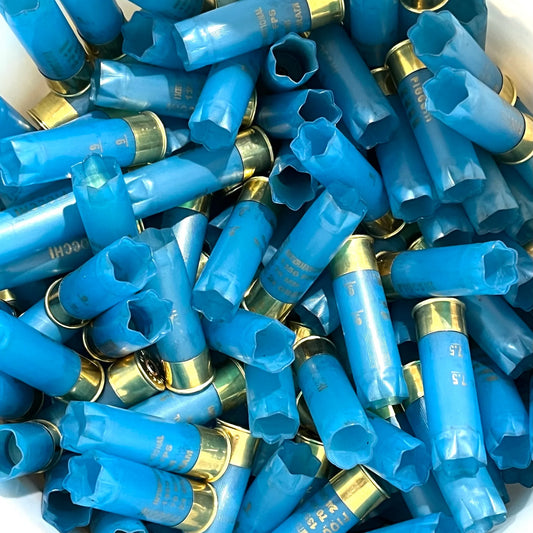Fiocchi Light Blue High Brass Shotgun Shells — Empty, Once-Fired 12 Gauge | Qty 10